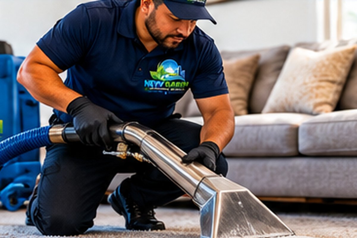 New Dawn professional deep-cleaning a carpet
