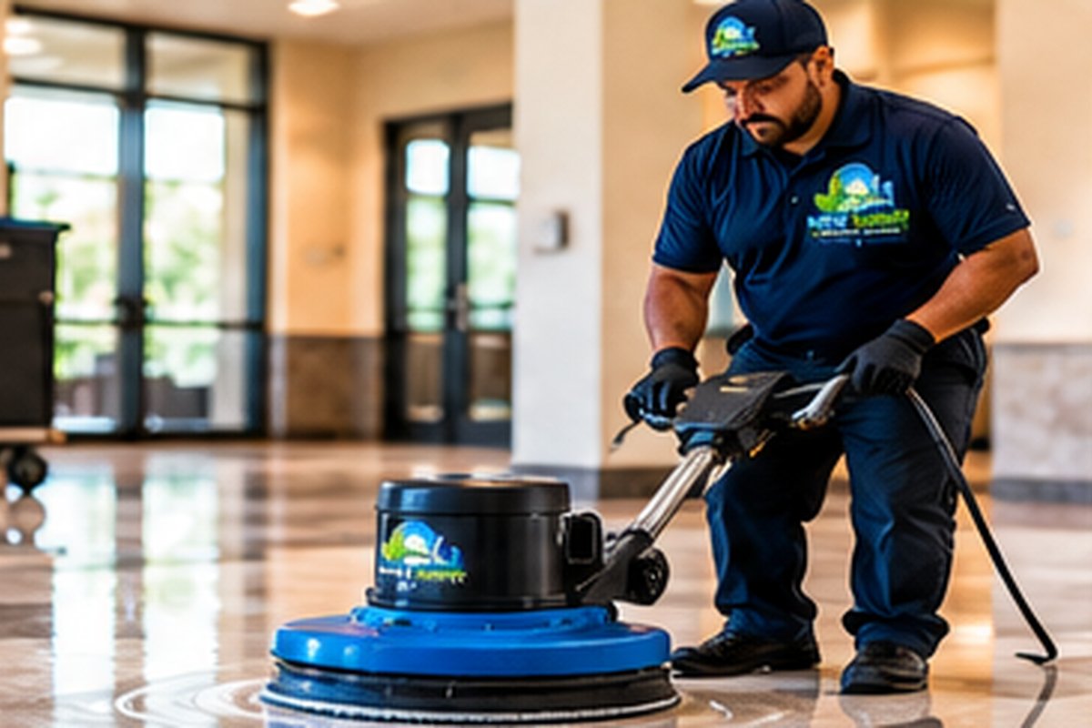 New Dawn professional polishing a hard floor